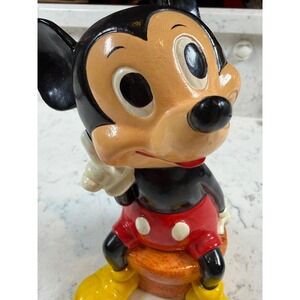 Vintage Walt Disney Productions Mickey Mouse Ceramic Coin Bank Korea Fair